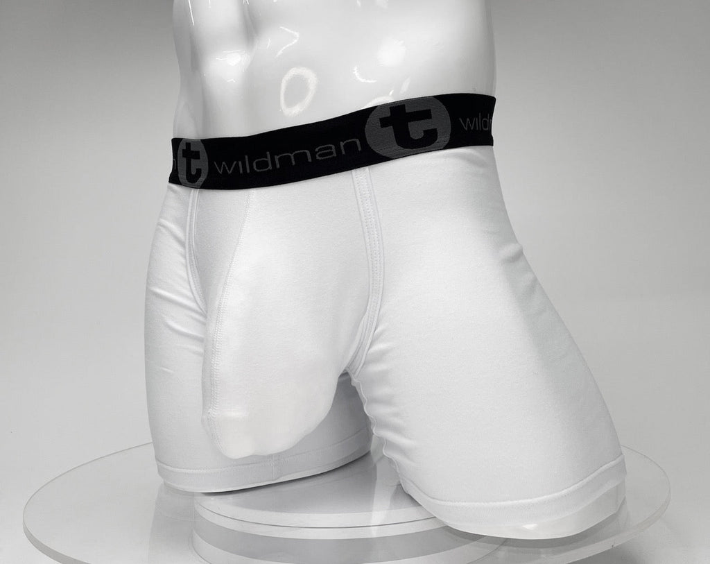 Big Boy Pouch Boxershorts mit 5" Innennaht, Weiß