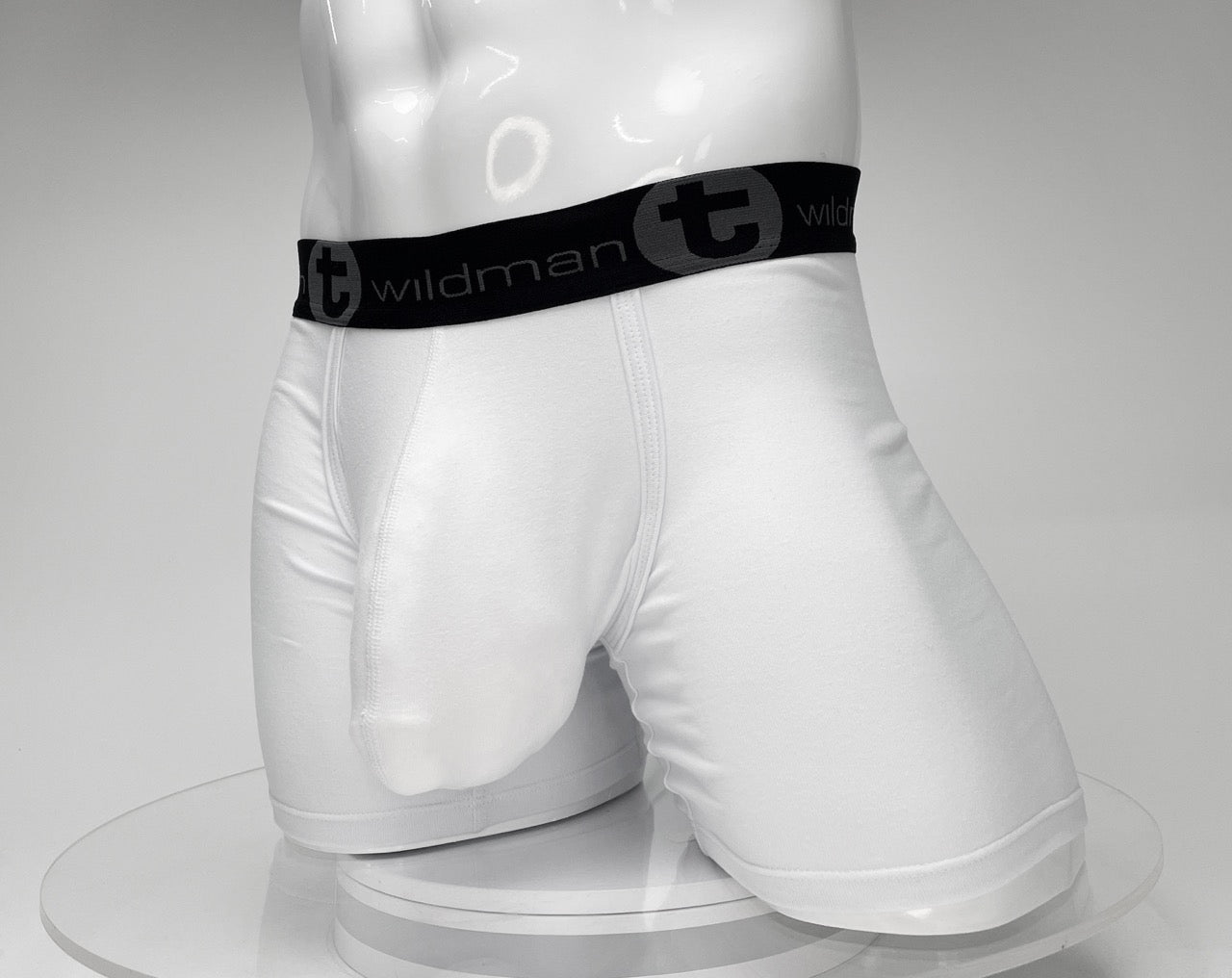 Big Boy Pouch Boxershorts mit 5" Innennaht, Weiß