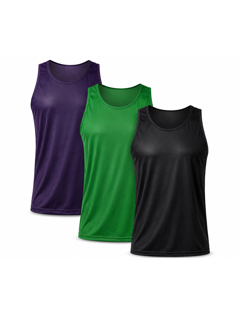 Players Men's Nylon Tricot Tank Top - 3 Pack