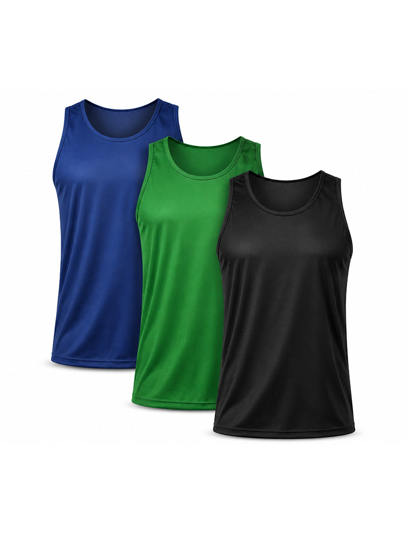 Players Men's Nylon Tricot Tank Top - 3 Pack