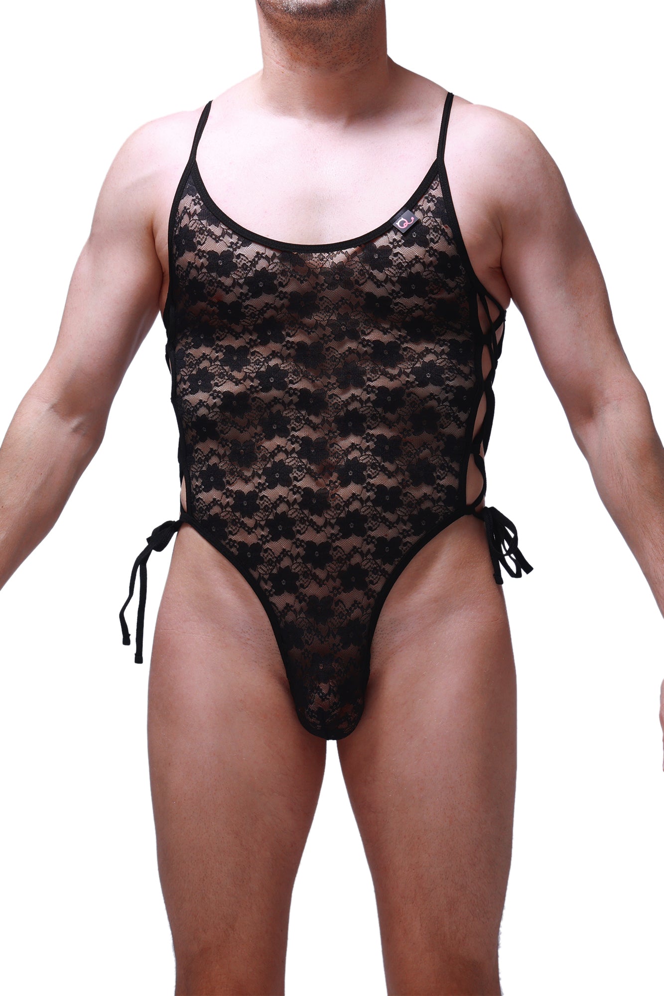 Bodythong Lacets Lace Black - DealByEthan.gay loves PetitQ