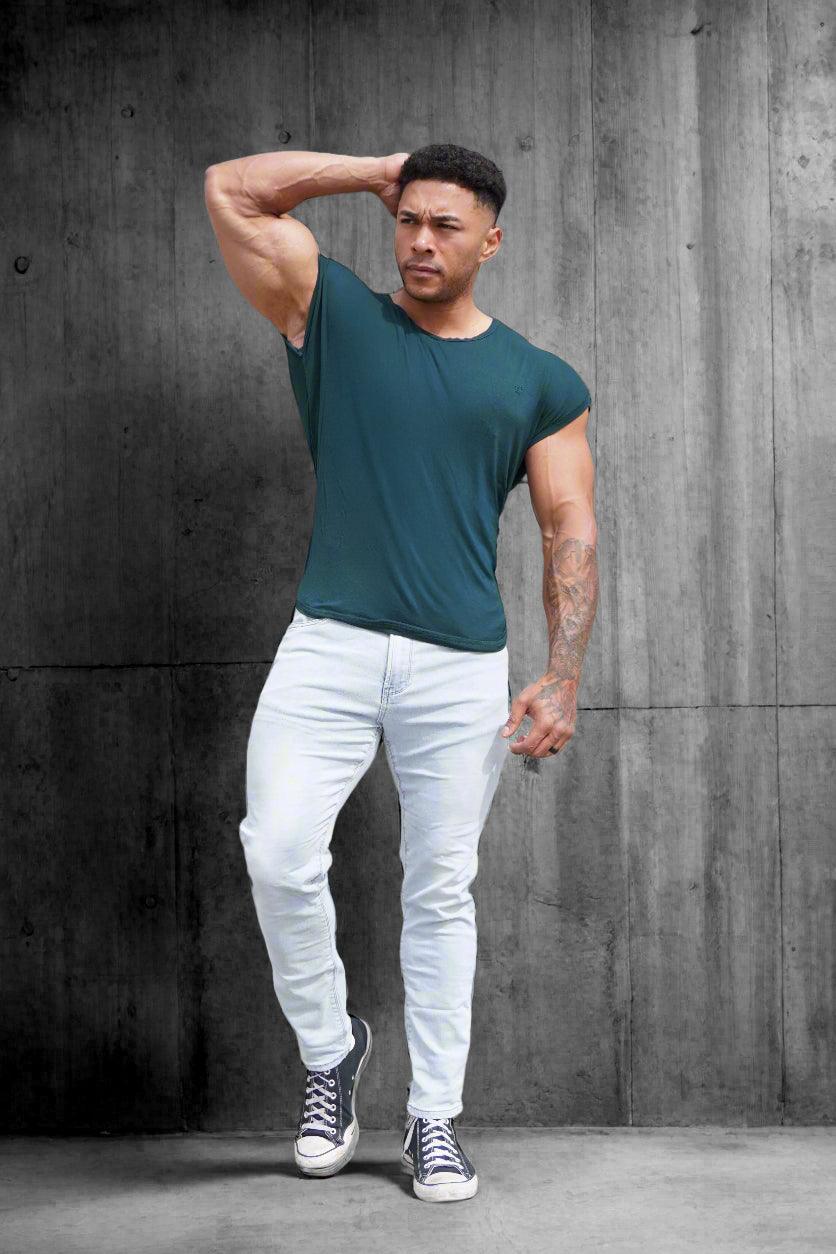 Jed North Evolve Herren T-Shirt 2.0 mit Flügelärmeln - Waldgrün