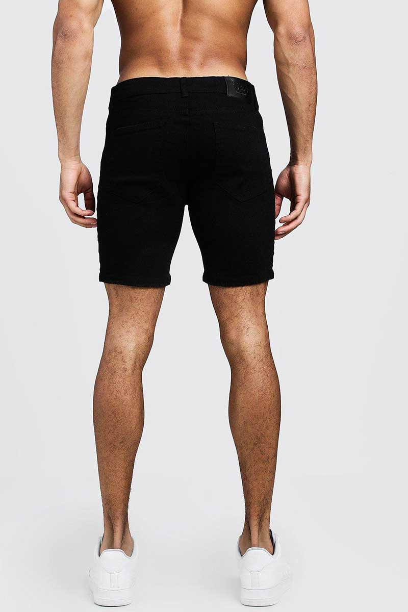 Boohoo Skinny Fit Denim Shorts With Side Tape Black MZZ48938 Size 32 - DealByEthan.gay loves Boohoo