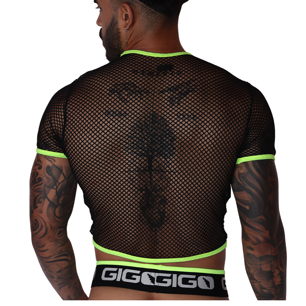 Boox Yellow Crop Top back view by Gigo Underwear