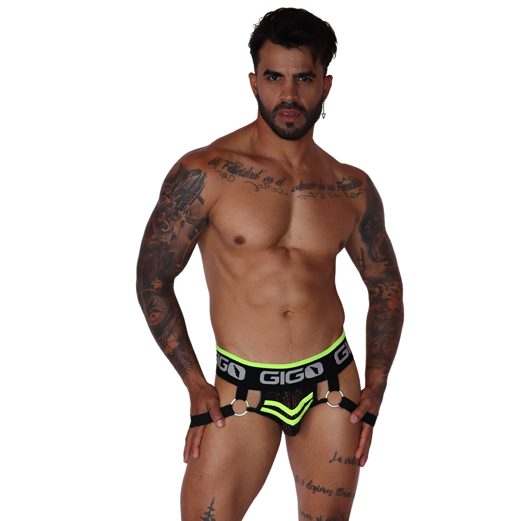 Boox Yellow Jockstrap on model by Gigo Underwear