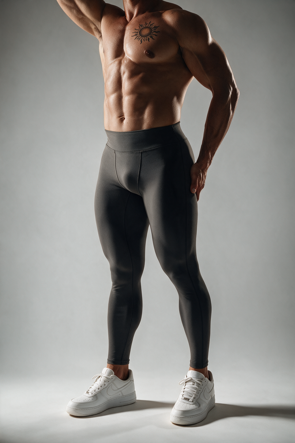 JJ Malibu Men's Bubble Butt Scrunch Leggings - Storm Grey