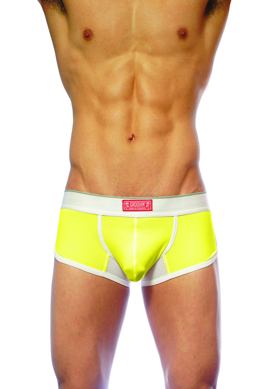 Groovin' Underwear Ventilated Cup Boxer Yellow CB1603
