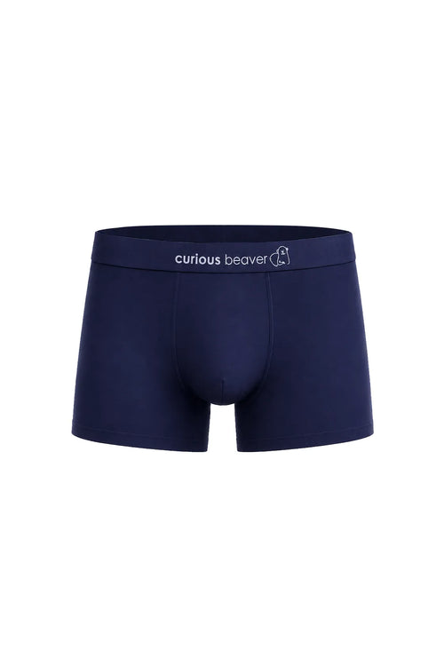 Bóxers de modal suave para hombre Curious Beaver - Azul marino