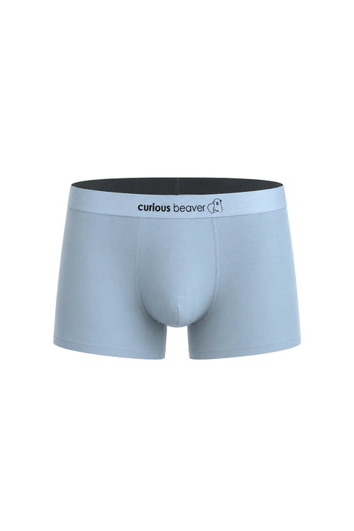 Curious Beaver Men's Soft Modal Boxer Briefs - Silver Blue