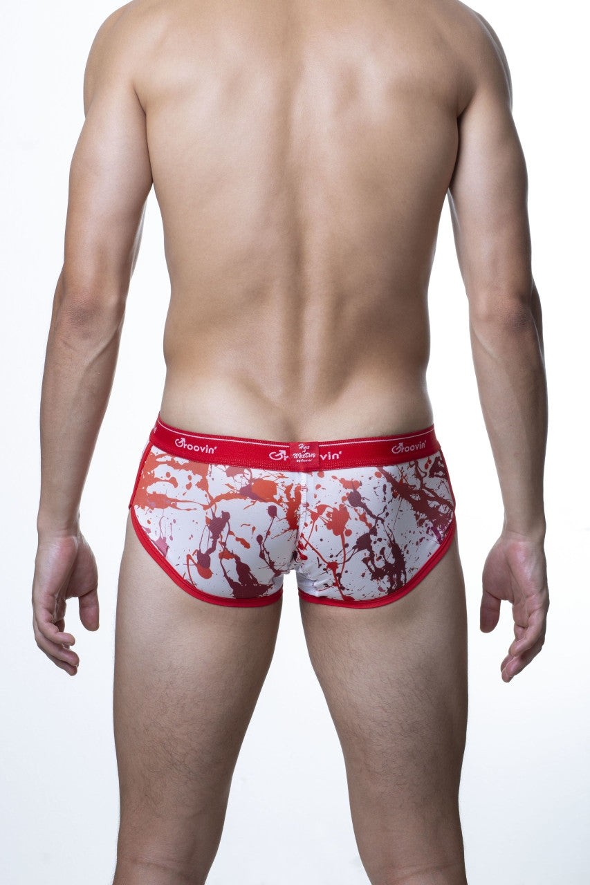 Groovin' Underwear Splatter Art Cup Boxer Red CBP1809