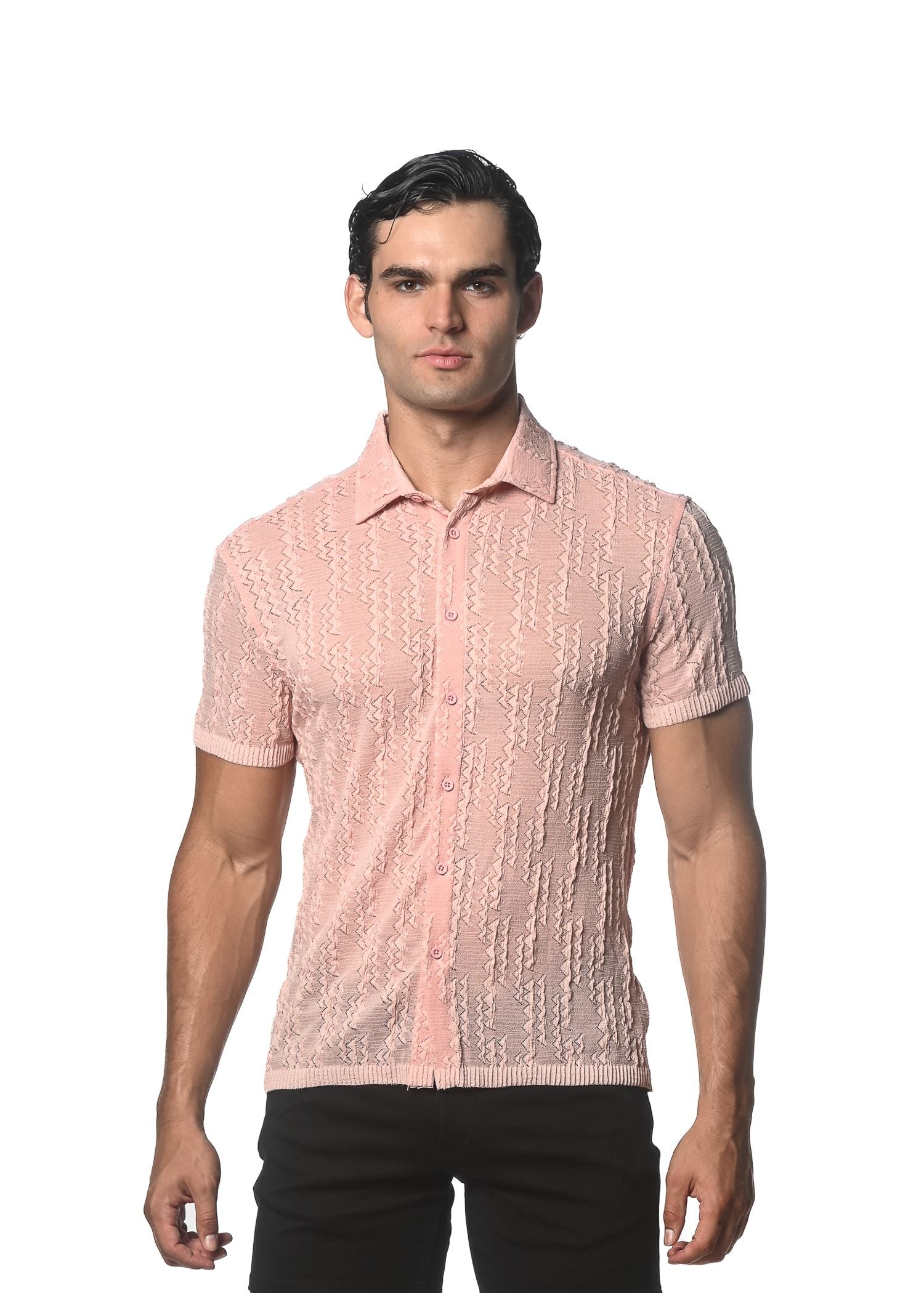 Camisa de punto elástico Chevron Dash de manga corta
