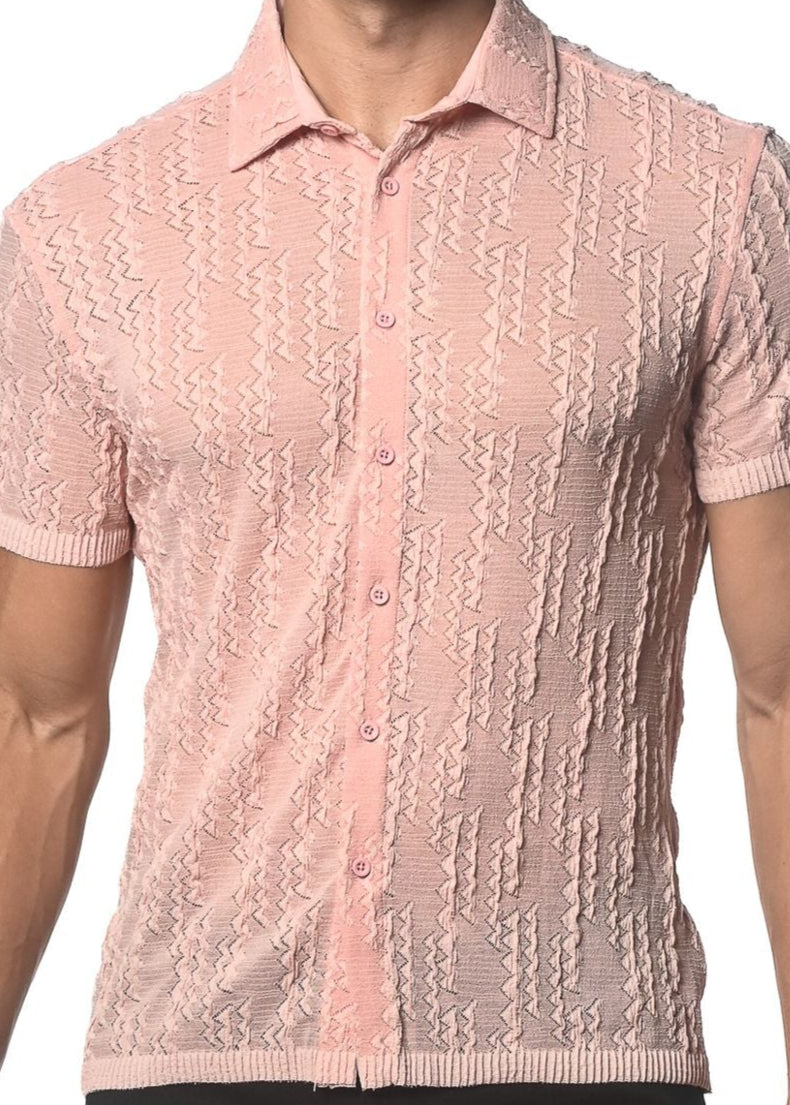 Camisa de punto elástico Chevron Dash de manga corta