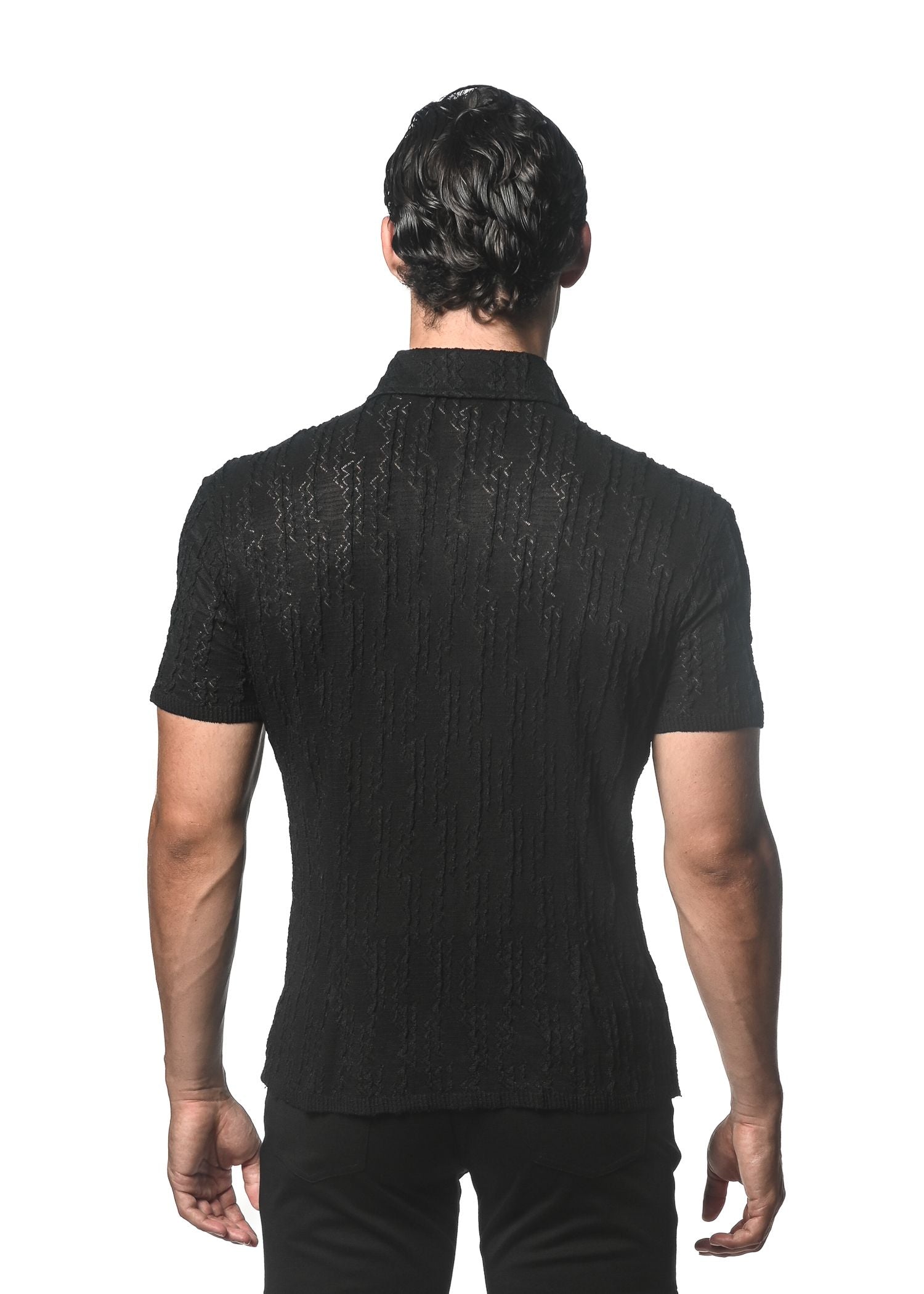 Camisa de punto elástico Chevron Dash de manga corta