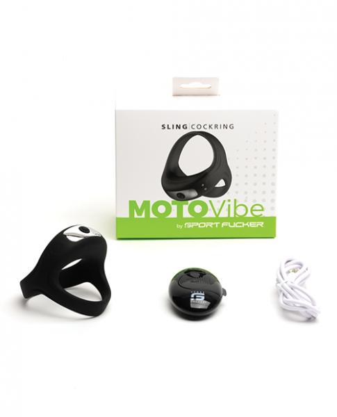 Anillo para el pene Sport Fucker Motovibe Sling con control remoto, color negro