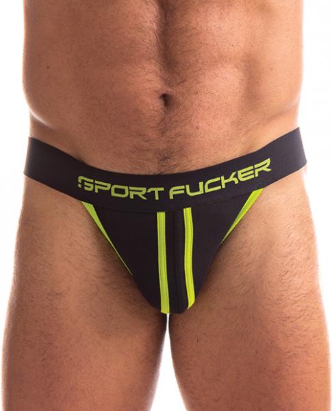 Camiseta deportiva Jock Jock - L Negro/verde