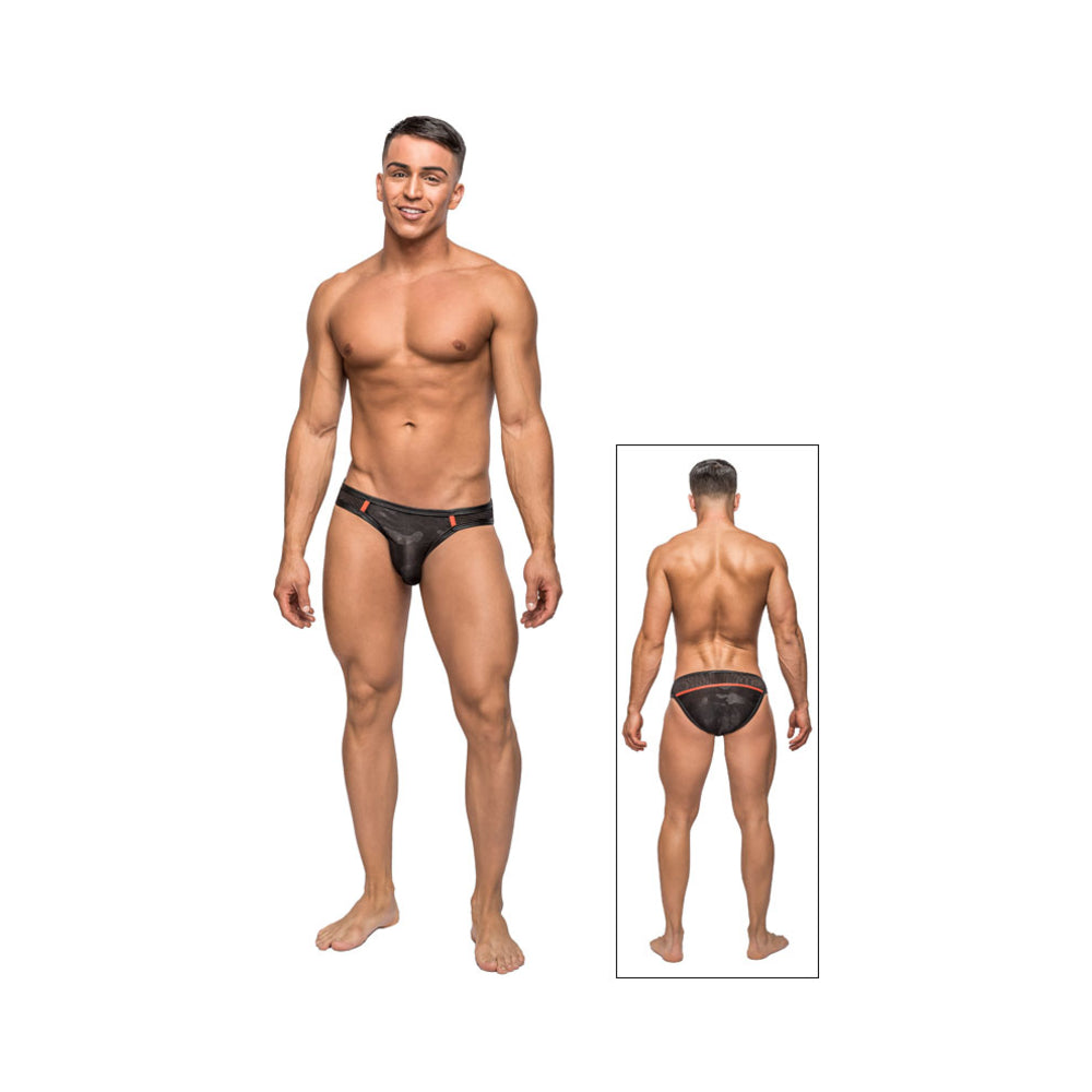 Male Power Camo Sport Net Sport Bikini Black Med