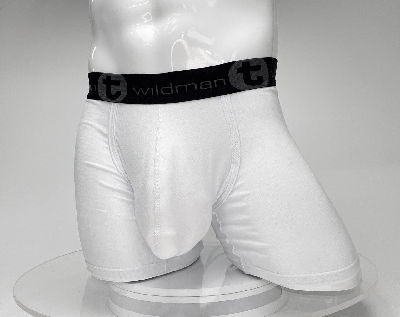 Calzoncillos tipo bóxer Big Boy Pouch de 5" de entrepierna, color blanco