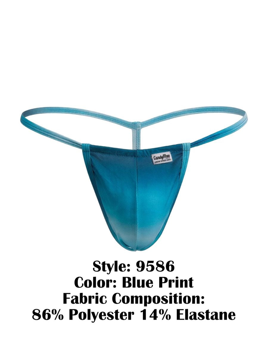 CandyMan 9586 G-String Color Blue Print