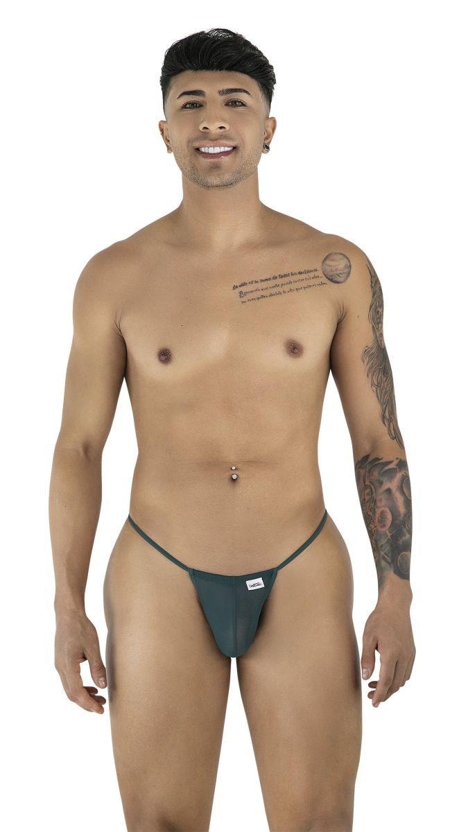 CandyMan 9586 G-String Color Bottle Green Mesh