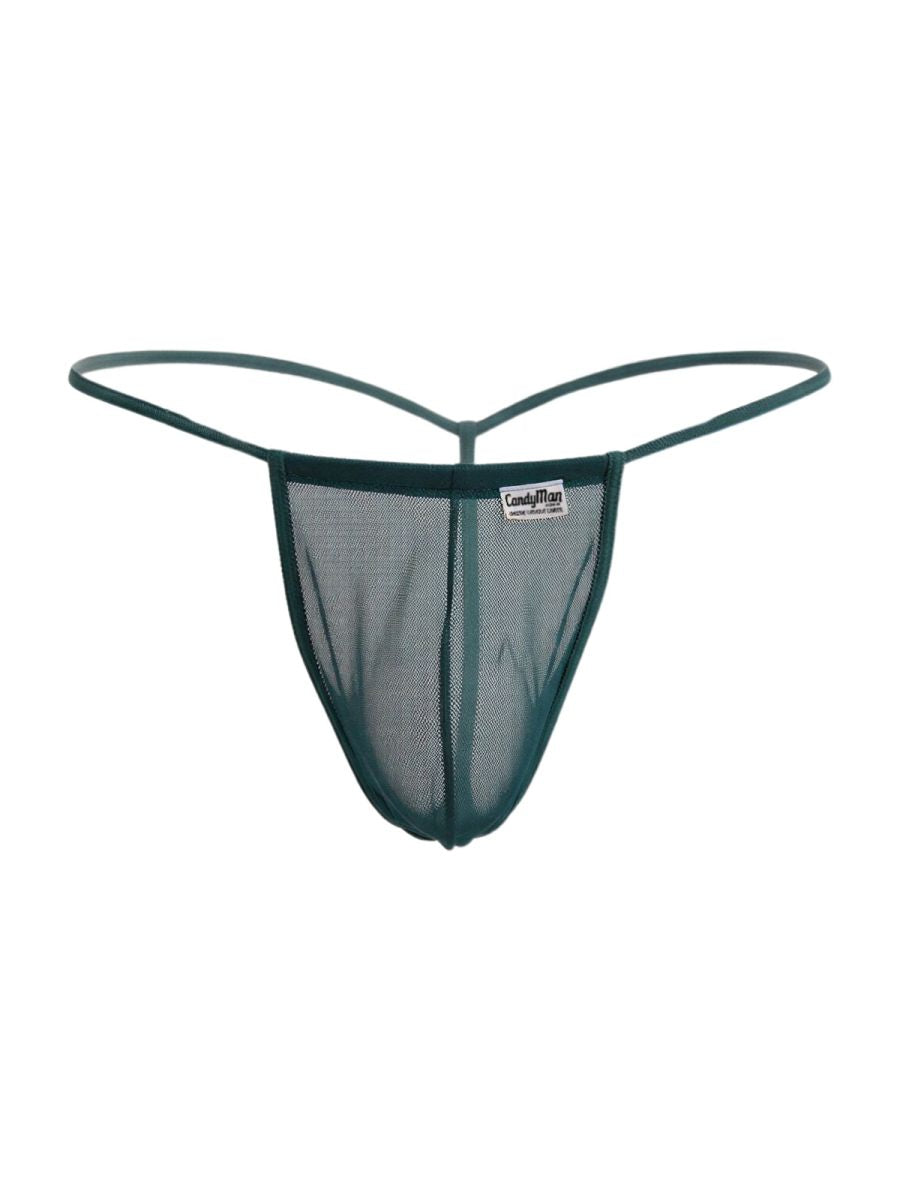 CandyMan 9586 G-String Color Bottle Green Mesh