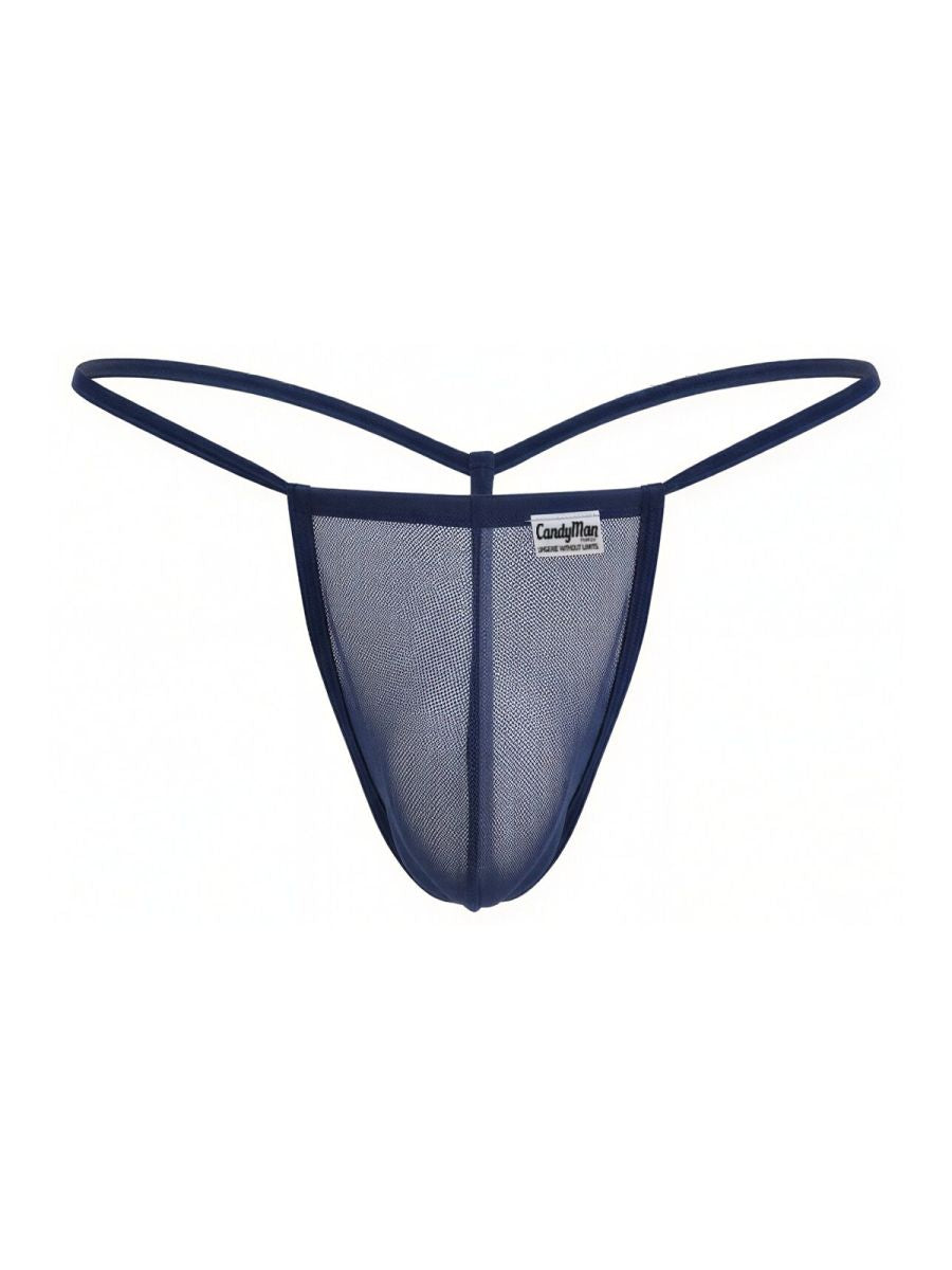 CandyMan 9586 G-String Color Dark Blue Mesh