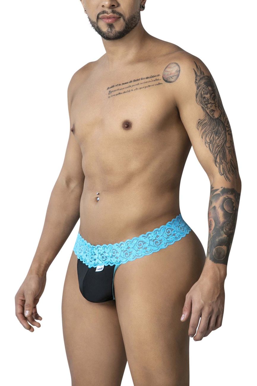 CandyMan 99370 Lace Thongs Color Blue - DealByEthan.gay loves CandyMan
