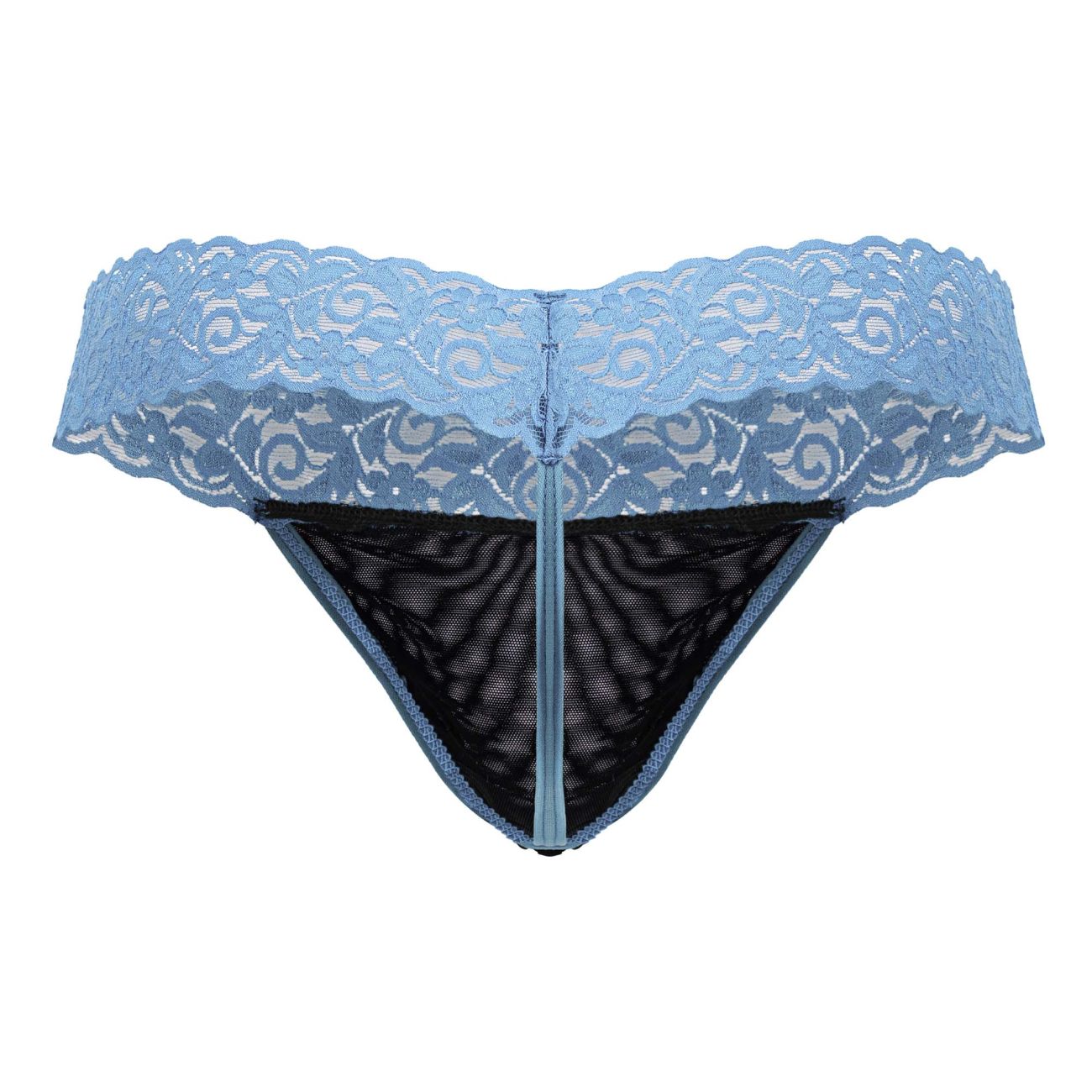 CandyMan 99370 Lace Thongs Color Blue - DealByEthan.gay loves CandyMan