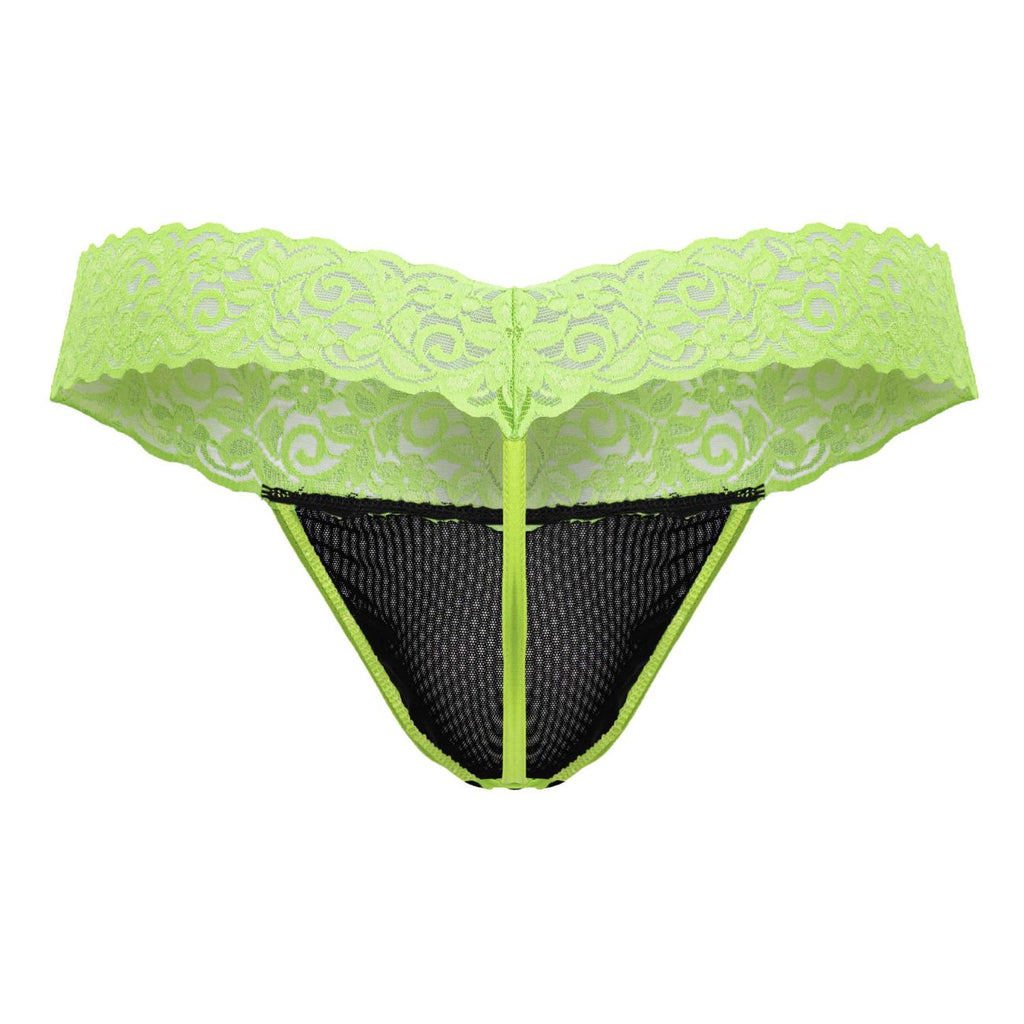 CandyMan 99370 Lace Thongs Color Hot Green - DealByEthan.gay loves CandyMan