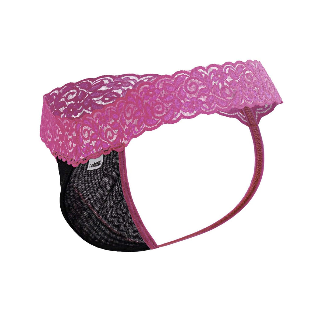 CandyMan 99370 Lace Thongs Color Hot Pink - DealByEthan.gay loves CandyMan