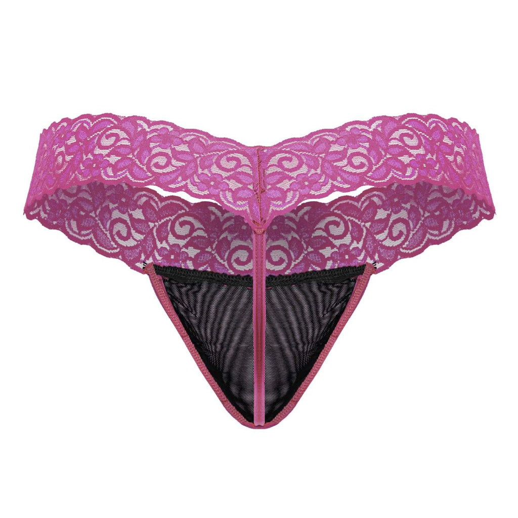 CandyMan 99370 Lace Thongs Color Hot Pink - DealByEthan.gay loves CandyMan