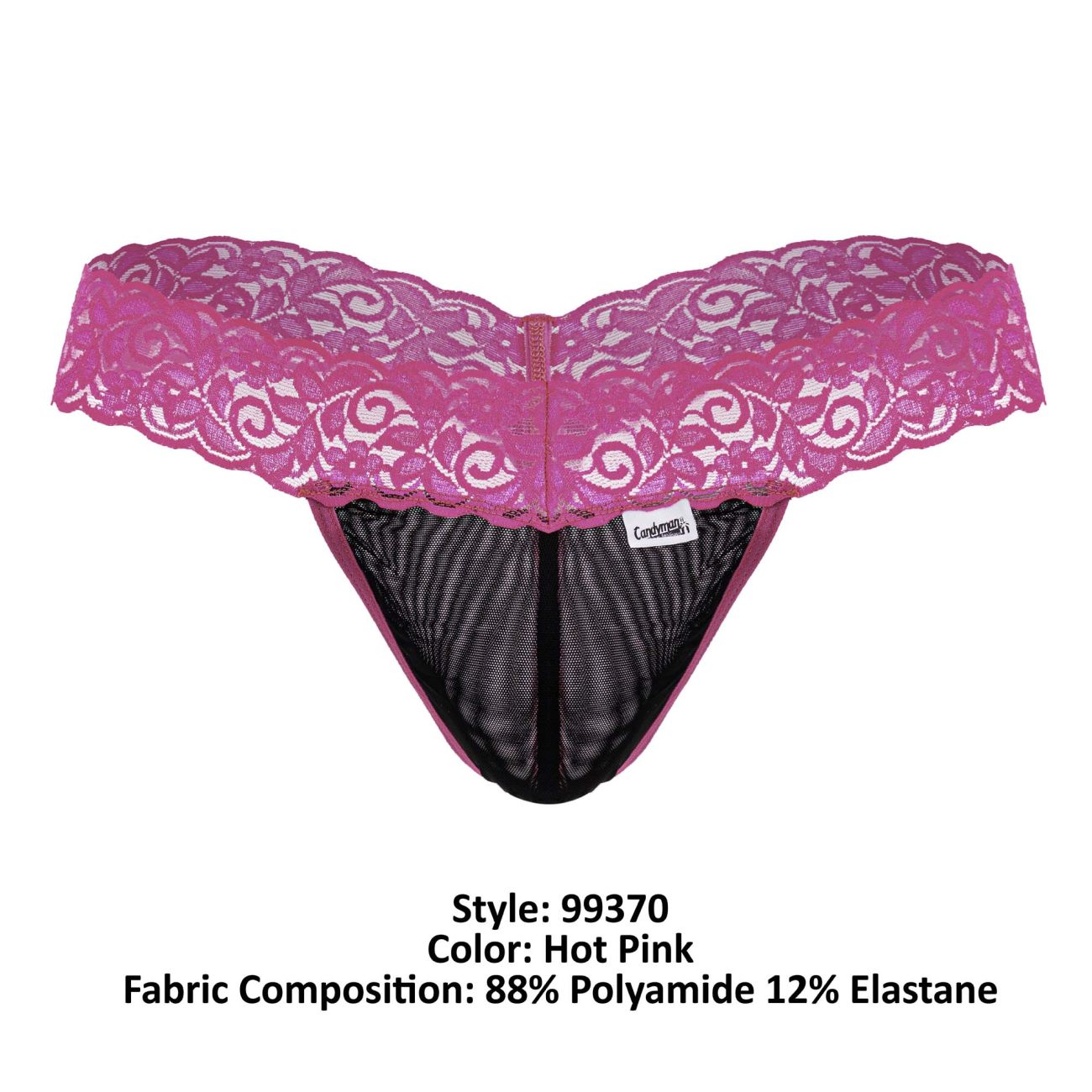 CandyMan 99370 Lace Thongs Color Hot Pink - DealByEthan.gay loves CandyMan