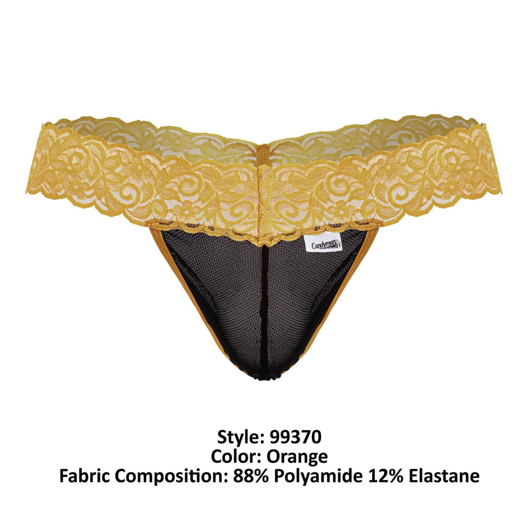 CandyMan 99370 Lace Thongs Color Orange - DealByEthan.gay loves CandyMan