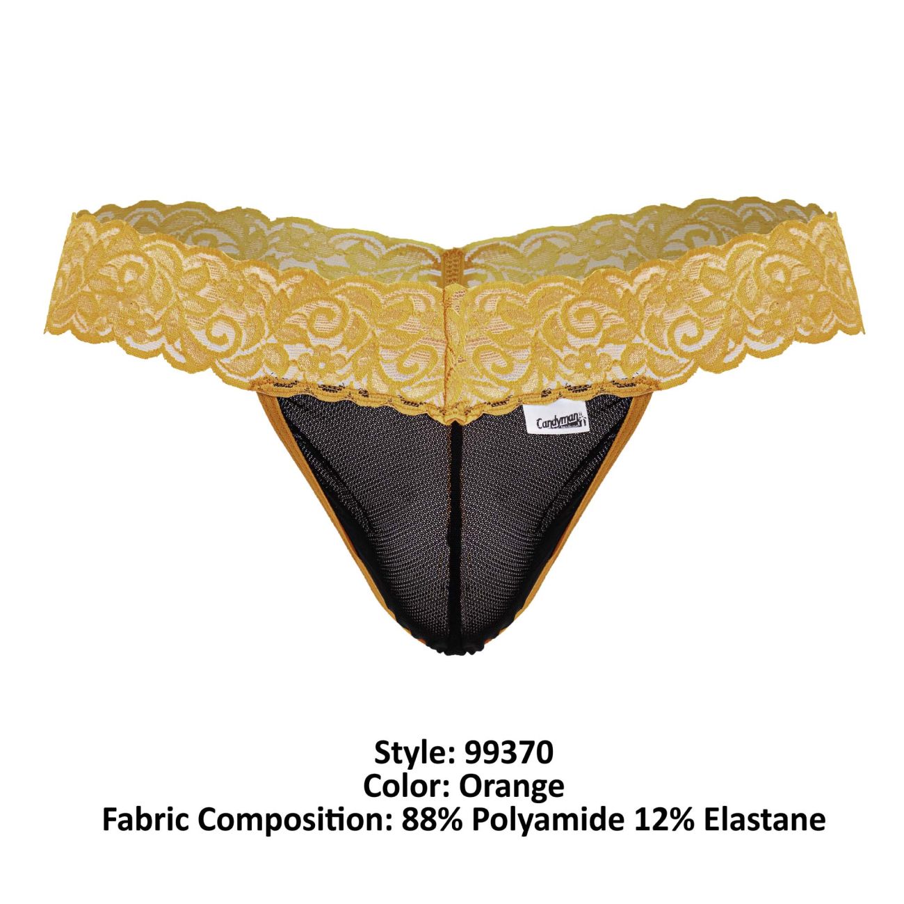 CandyMan 99370 Lace Thongs Color Orange - DealByEthan.gay loves CandyMan