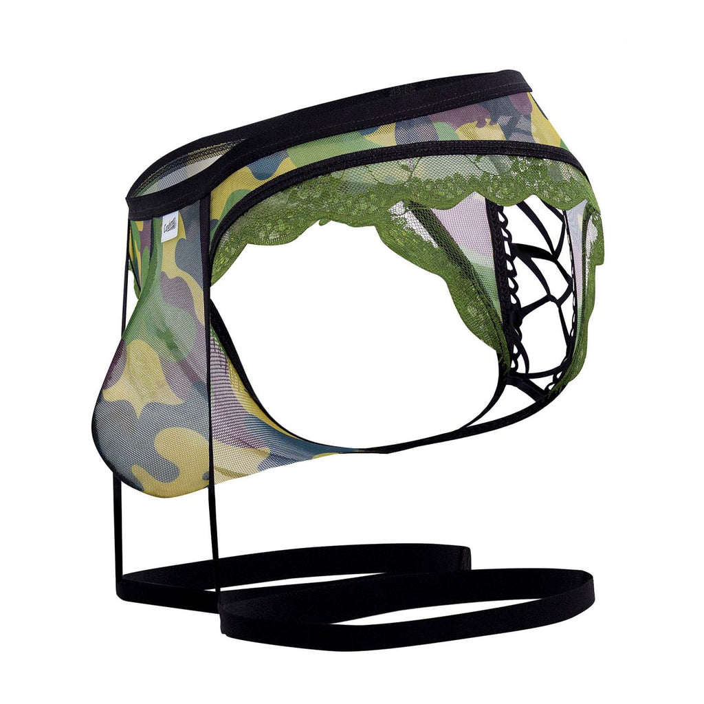 CandyMan 99580X Garter Camo Thongs Color Green - DealByEthan.gay loves CandyMan