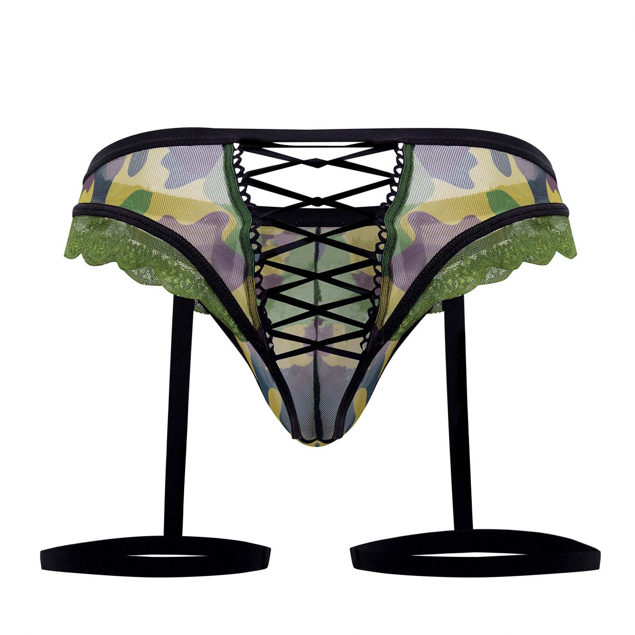 CandyMan 99580X Garter Camo Thongs Color Green - DealByEthan.gay loves CandyMan