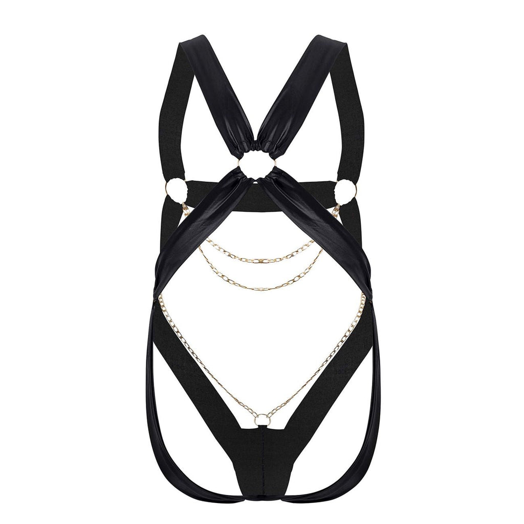 CandyMan 99695 Harness Bodysuit Color Black - DealByEthan.gay loves CandyMan