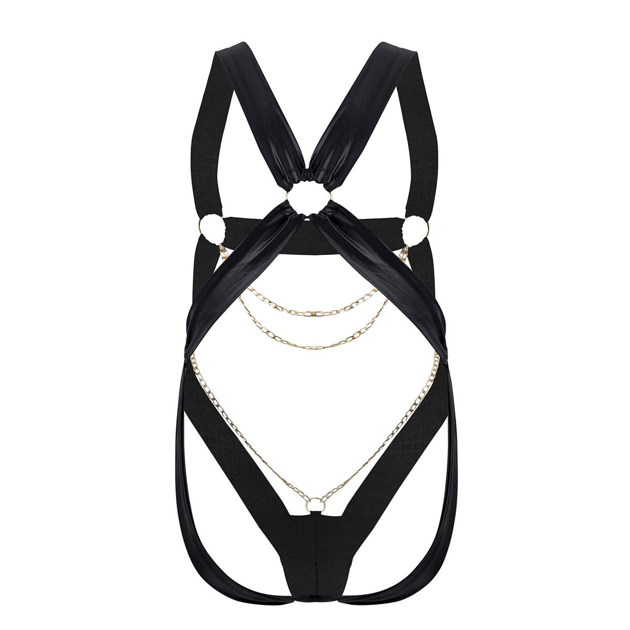CandyMan 99695 Harness Bodysuit Color Black - DealByEthan.gay loves CandyMan