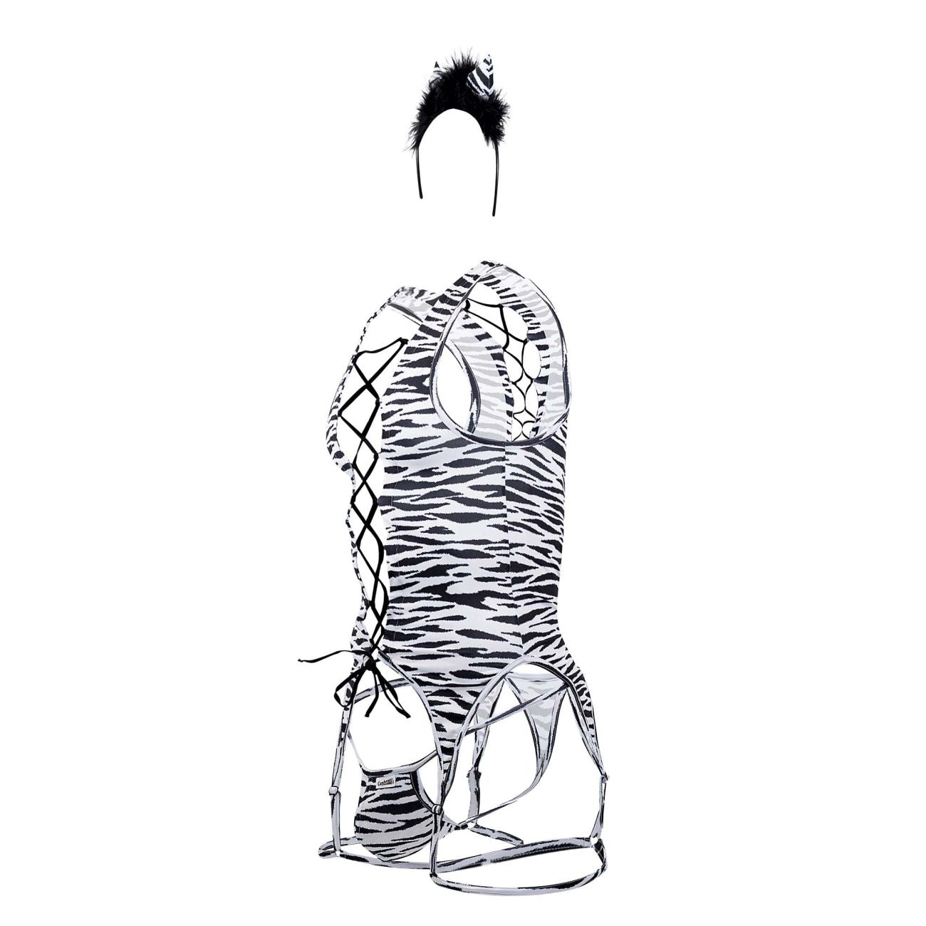 CandyMan 99734 Safari Bodysuit Color Zebra Print - DealByEthan.gay loves CandyMan