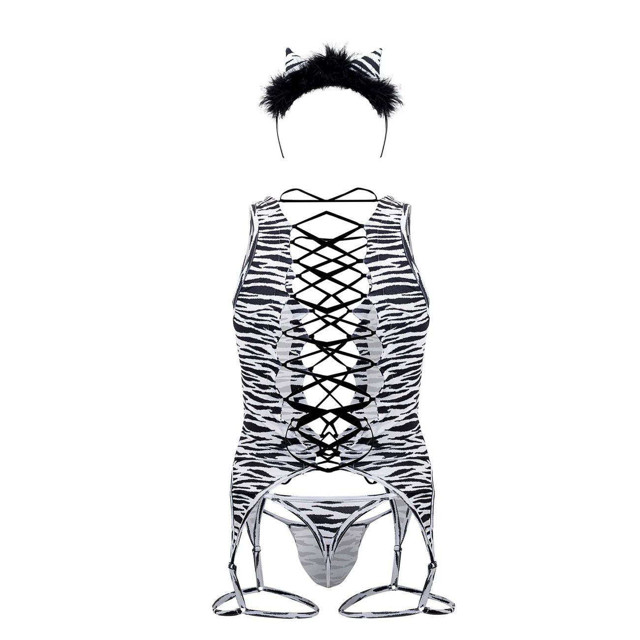 CandyMan 99734 Safari Bodysuit Color Zebra Print - DealByEthan.gay loves CandyMan