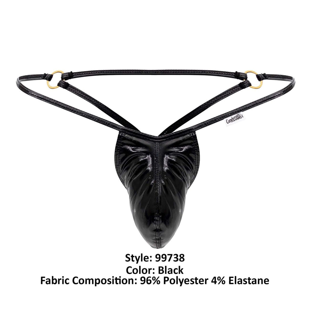 CandyMan 99738 Gloss G-String Color Black - DealByEthan.gay loves CandyMan
