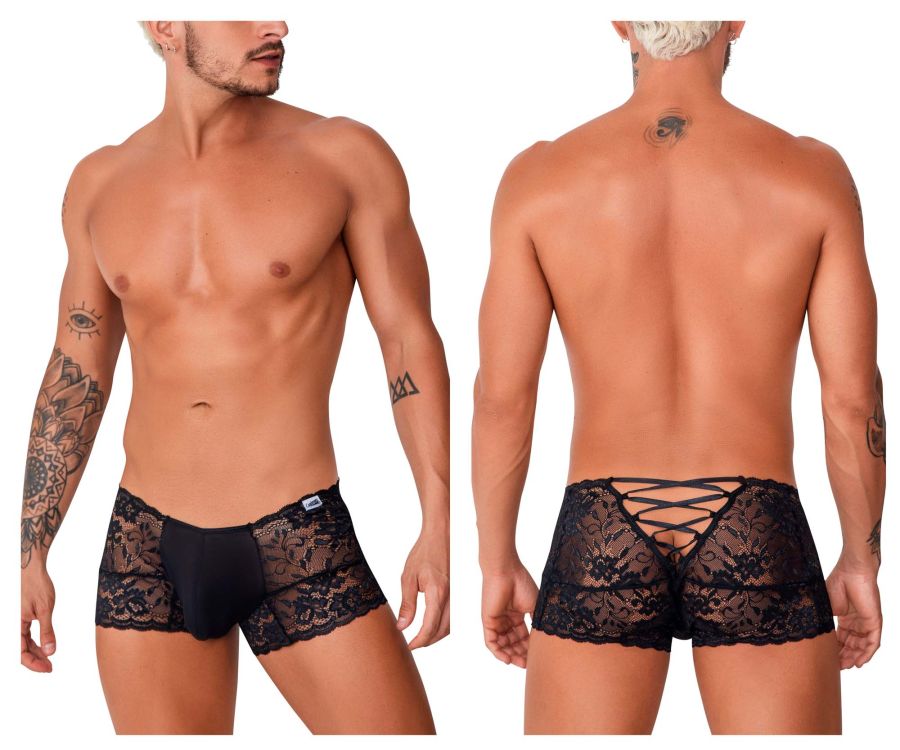 CandyMan 99745 Lace Trunks Color Black - DealByEthan.gay loves CandyMan