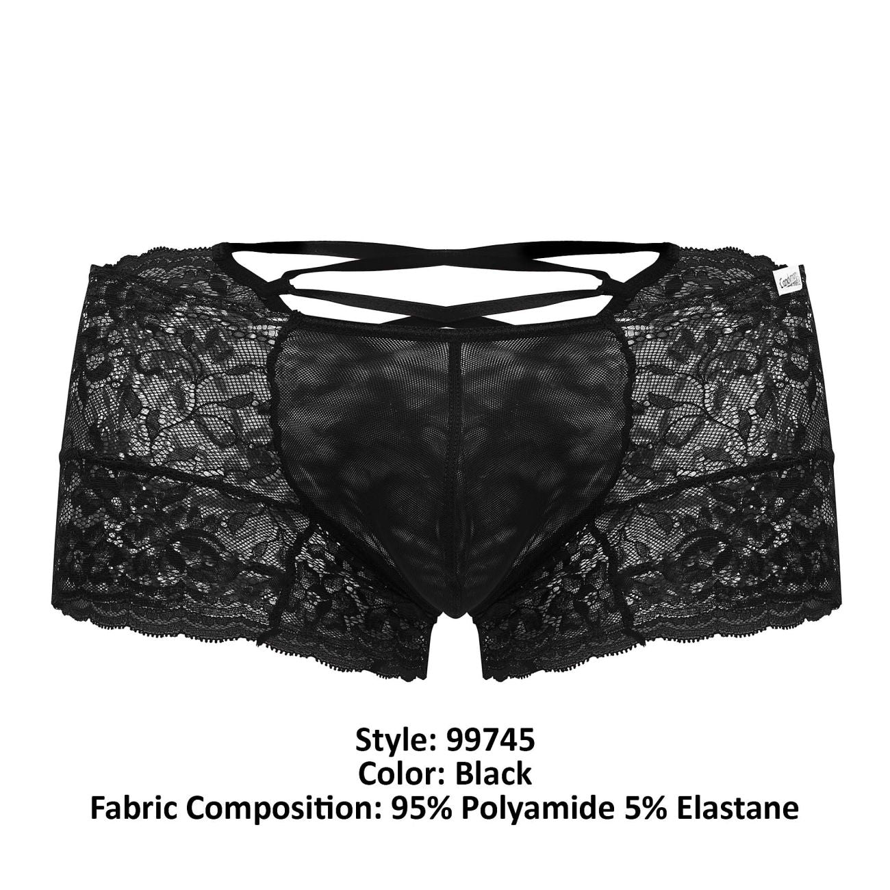 CandyMan 99745 Lace Trunks Color Black - DealByEthan.gay loves CandyMan