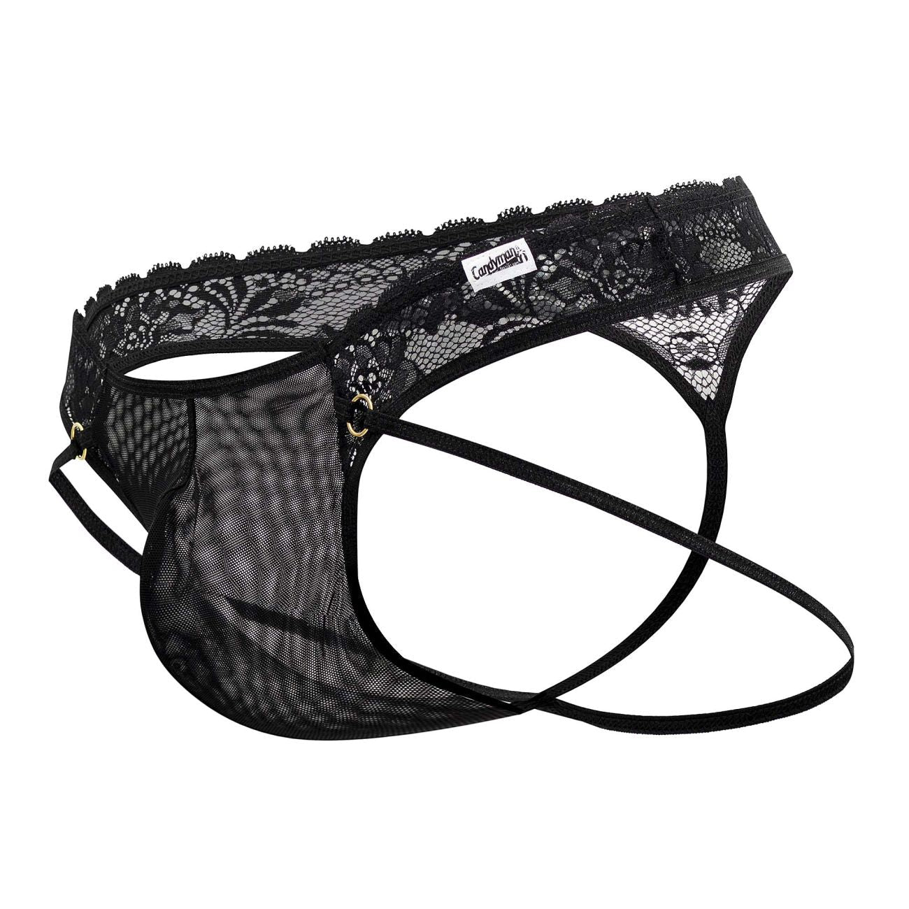 CandyMan 99747 Lace Thongs Color Black - DealByEthan.gay loves CandyMan