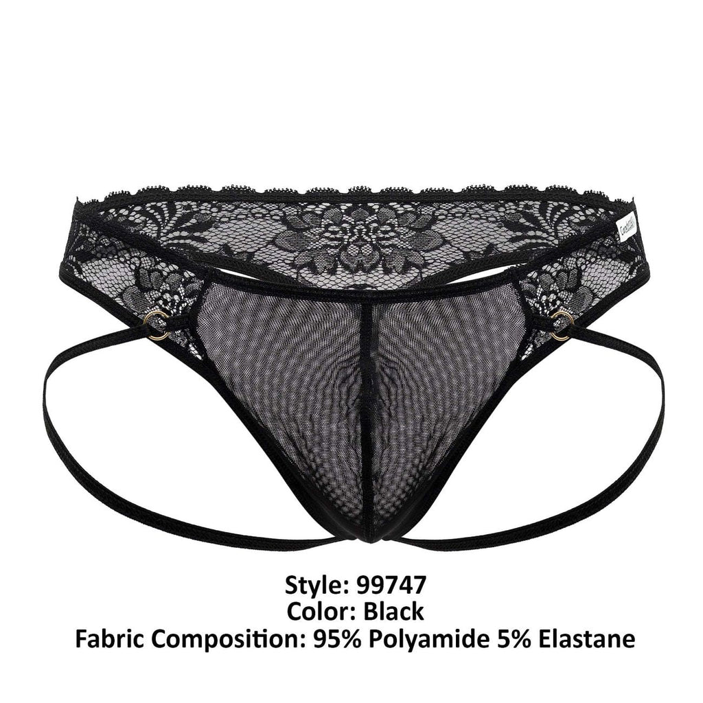 CandyMan 99747 Lace Thongs Color Black - DealByEthan.gay loves CandyMan