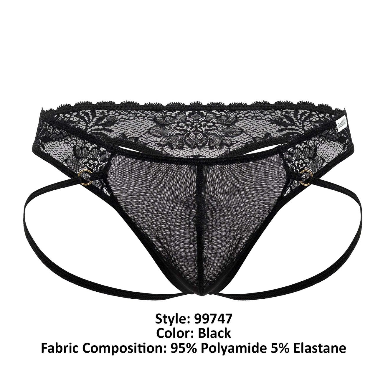 CandyMan 99747 Lace Thongs Color Black - DealByEthan.gay loves CandyMan