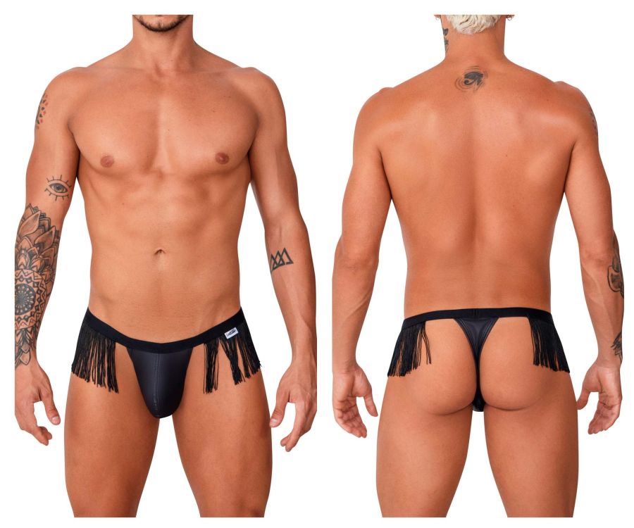 CandyMan 99754 Fringe Thongs Color Black - DealByEthan.gay loves CandyMan