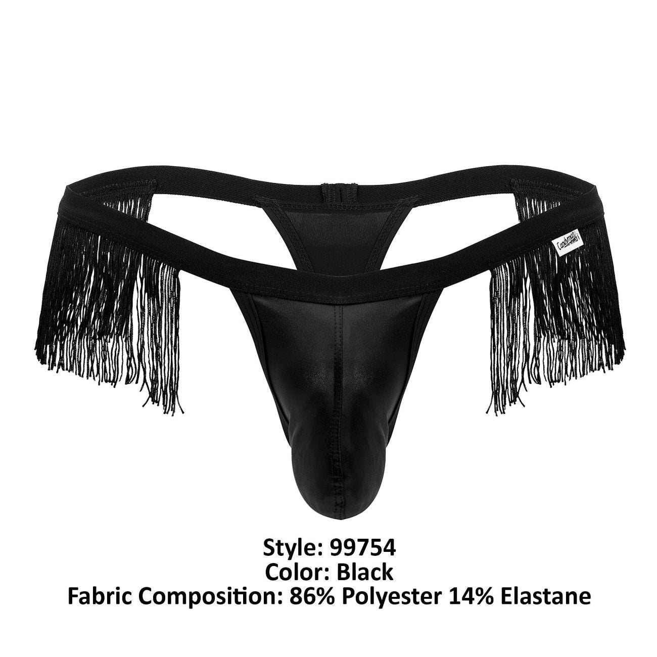 CandyMan 99754 Fringe Thongs Color Black - DealByEthan.gay loves CandyMan