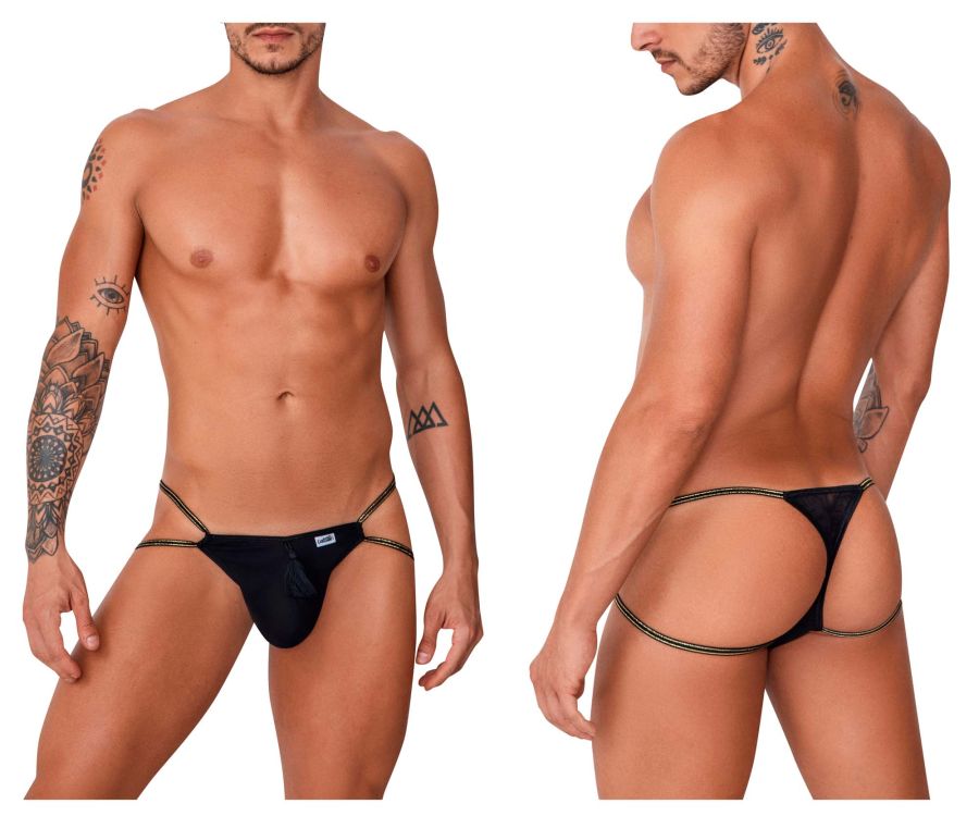 CandyMan 99756 Fringe Thongs Color Black - DealByEthan.gay loves CandyMan
