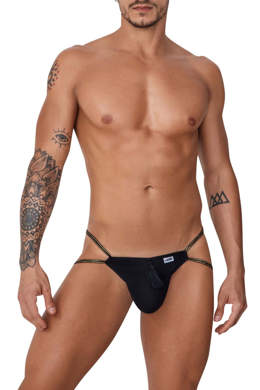 CandyMan 99756 Fringe Thongs Color Black - DealByEthan.gay loves CandyMan