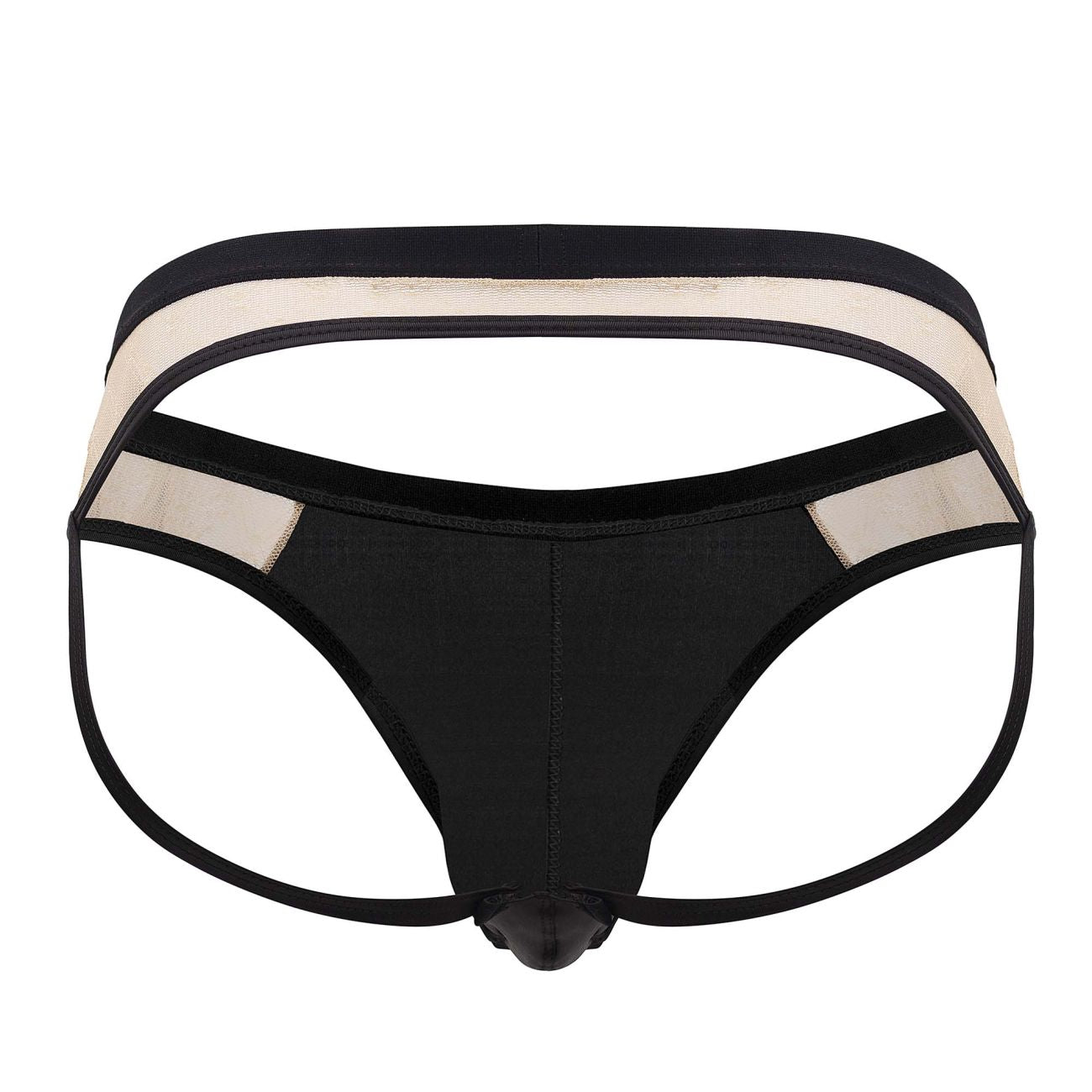 CandyMan 99763 Lace Jockstrap Color Nude-Black - DealByEthan.gay loves CandyMan